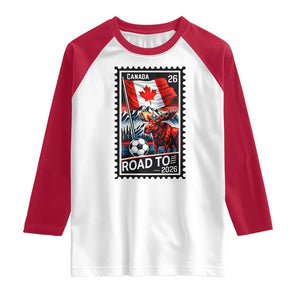 Canada Soccer Moose Raglan Shirt Vintage Postal Stamp Road To 2026 TS12 White Red Print Your Wear