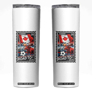 Canada Soccer Moose Skinny Tumbler Vintage Postal Stamp Road To 2026 TS12 White Print Your Wear