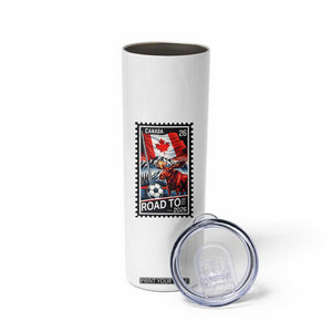 Canada Soccer Moose Skinny Tumbler Vintage Postal Stamp Road To 2026 TS12 Print Your Wear