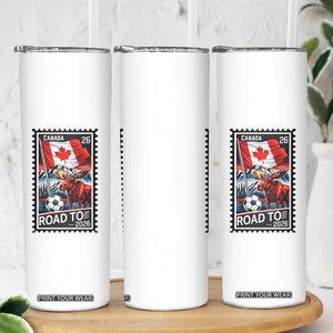 Canada Soccer Moose Skinny Tumbler Vintage Postal Stamp Road To 2026 TS12 Print Your Wear