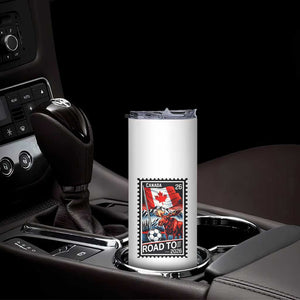 Canada Soccer Moose Skinny Tumbler Vintage Postal Stamp Road To 2026 TS12 Print Your Wear