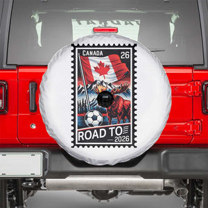 Canada Soccer Moose Spare Tire Cover Vintage Postal Stamp Road To 2026 TS12 White Print Your Wear