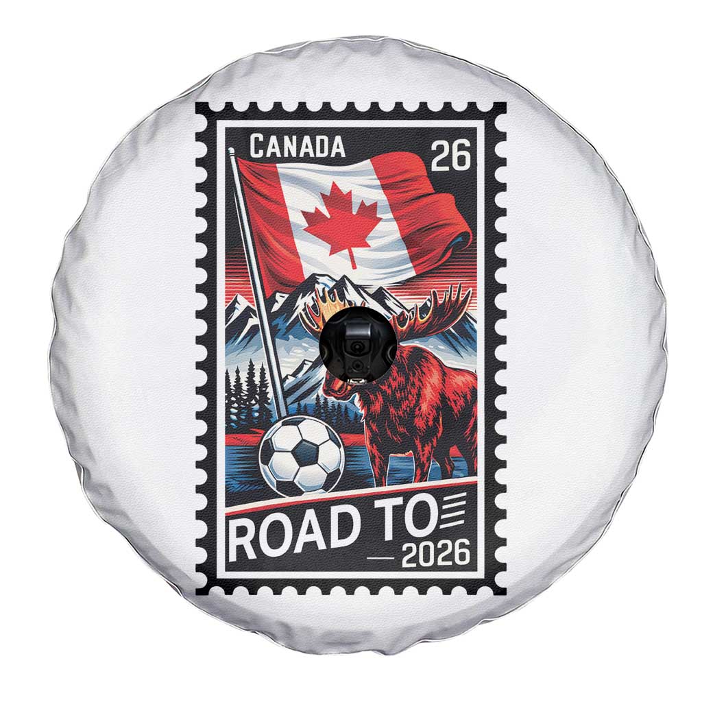 Canada Soccer Moose Spare Tire Cover Vintage Postal Stamp Road To 2026 TS12 Print Your Wear