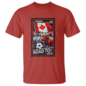 Canada Soccer Moose T Shirt Vintage Postal Stamp Road To 2026 TS12 Red Print Your Wear