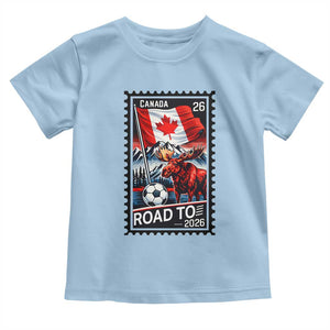 Canada Soccer Moose Toddler T Shirt Vintage Postal Stamp Road To 2026 TS12 Light Blue Print Your Wear