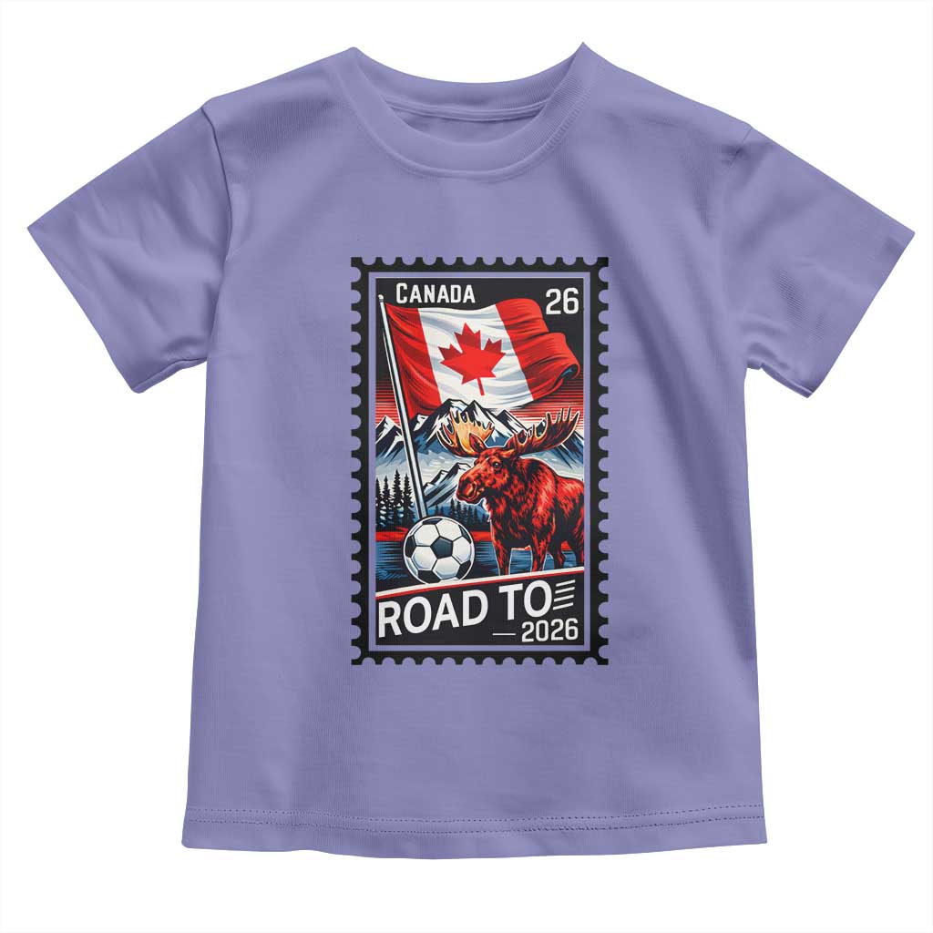 Canada Soccer Moose Toddler T Shirt Vintage Postal Stamp Road To 2026 TS12 Violet Print Your Wear