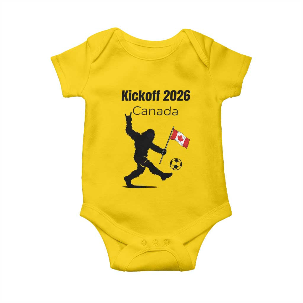 Funny Bigfoot Canada Soccer Baby Onesie Kickoff 2026 TS12 Daisy Print Your Wear
