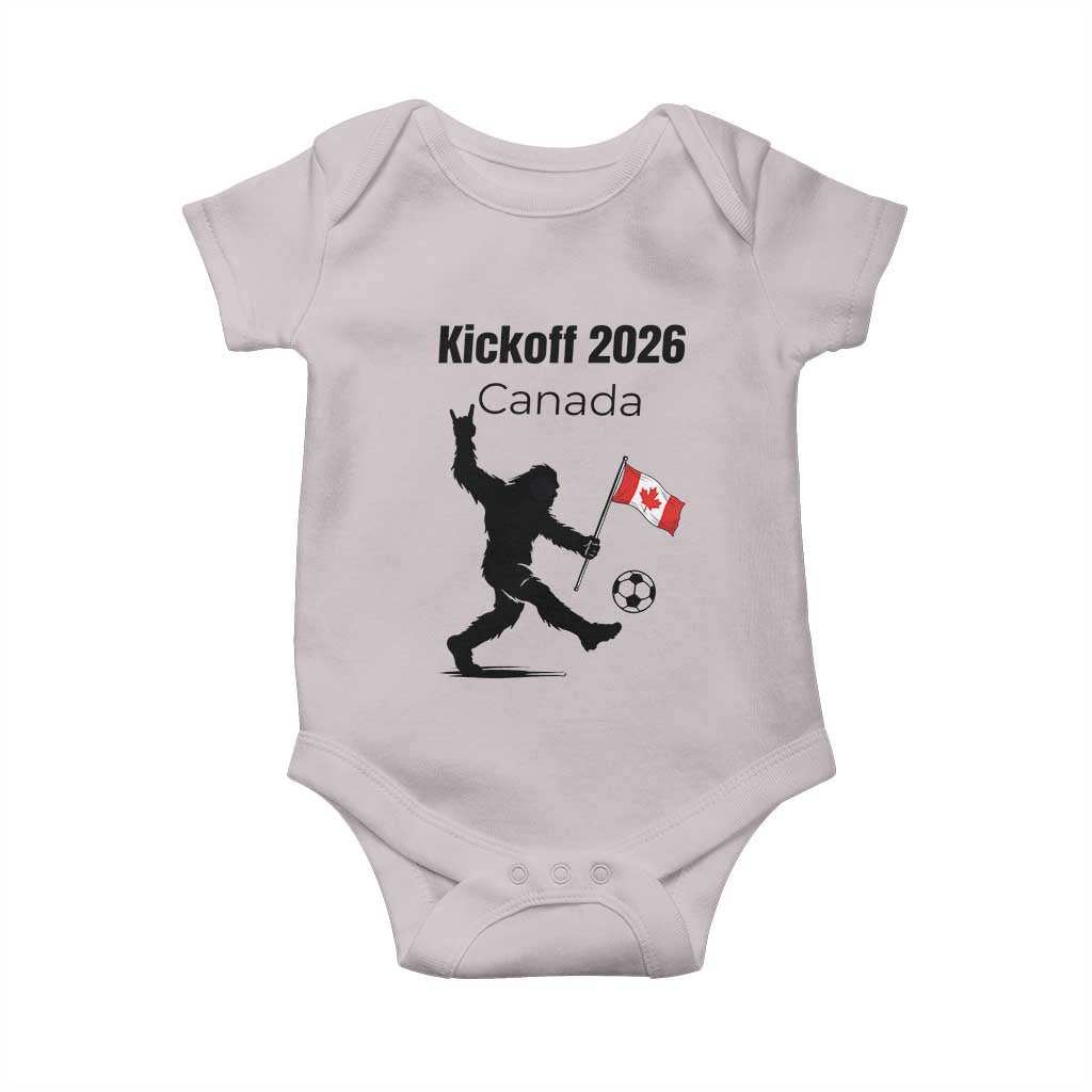Funny Bigfoot Canada Soccer Baby Onesie Kickoff 2026 TS12 Ice Gray Print Your Wear