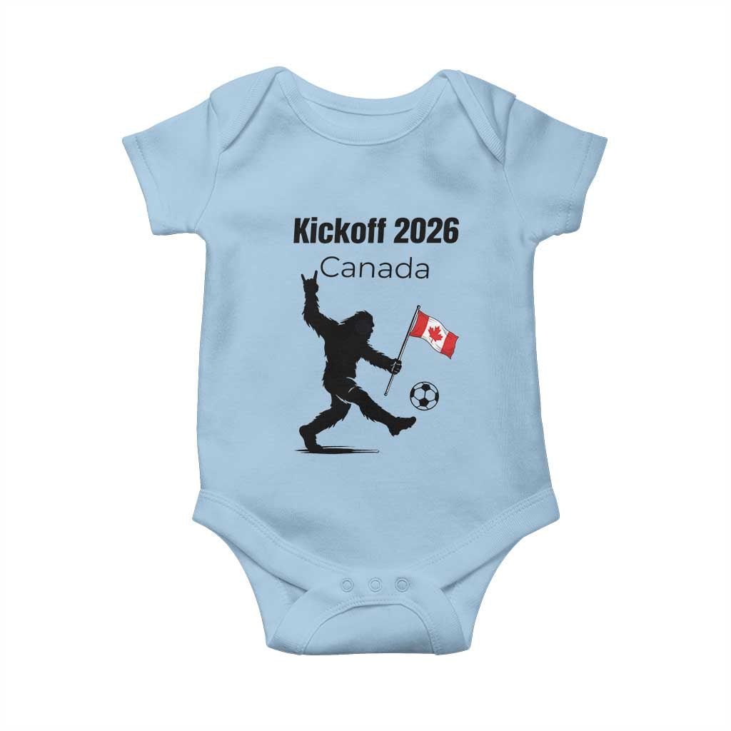 Funny Bigfoot Canada Soccer Baby Onesie Kickoff 2026 TS12 Light Blue Print Your Wear