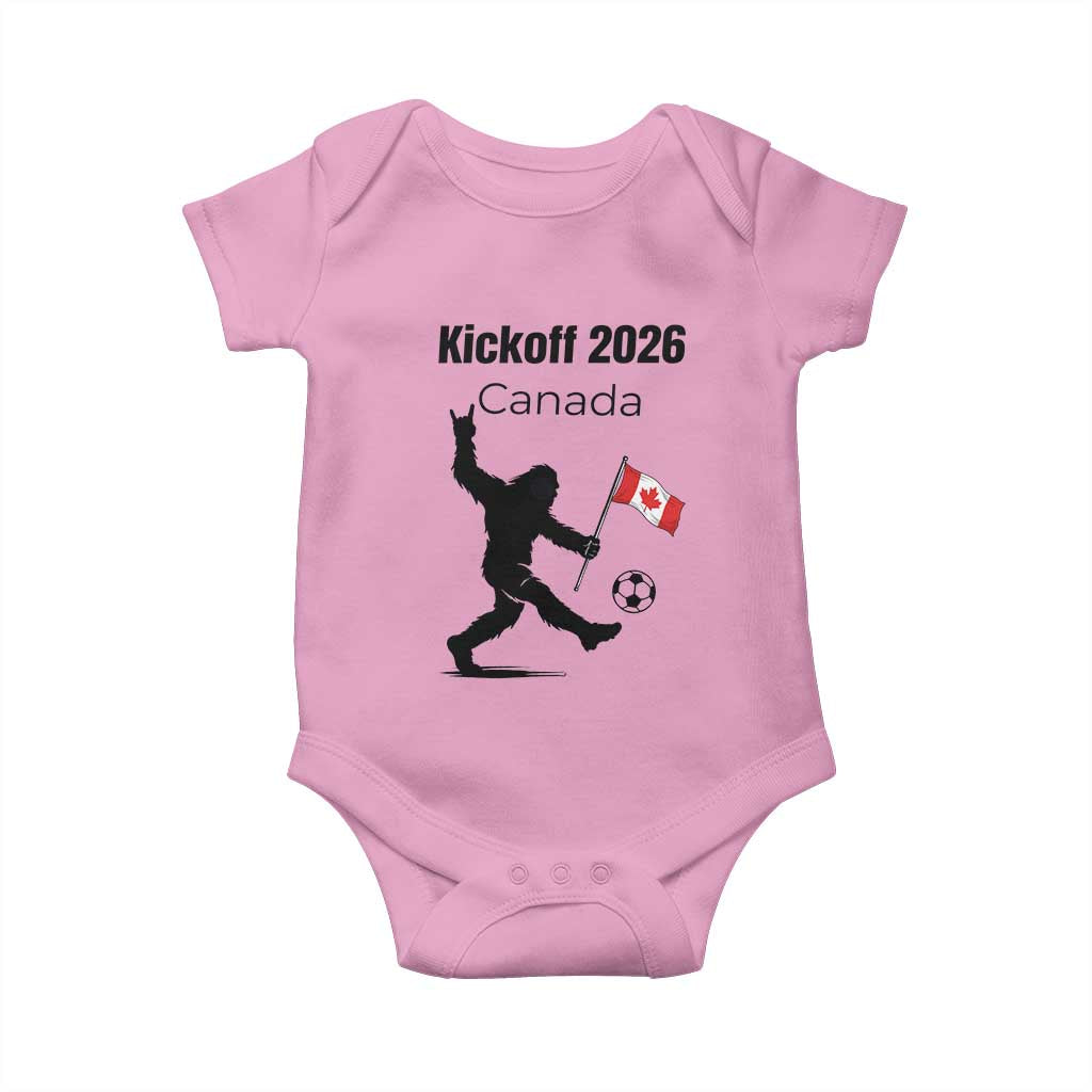 Funny Bigfoot Canada Soccer Baby Onesie Kickoff 2026 TS12 Light Pink Print Your Wear