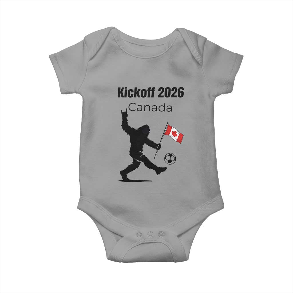 Funny Bigfoot Canada Soccer Baby Onesie Kickoff 2026 TS12 Sport Gray Print Your Wear