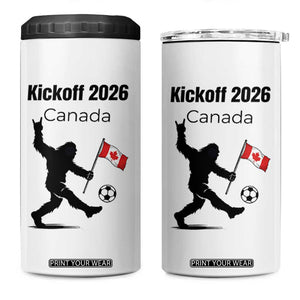 Funny Bigfoot Canada Soccer 4 in 1 Can Cooler Tumbler Kickoff 2026 TS12 One Size: 16 oz White Print Your Wear