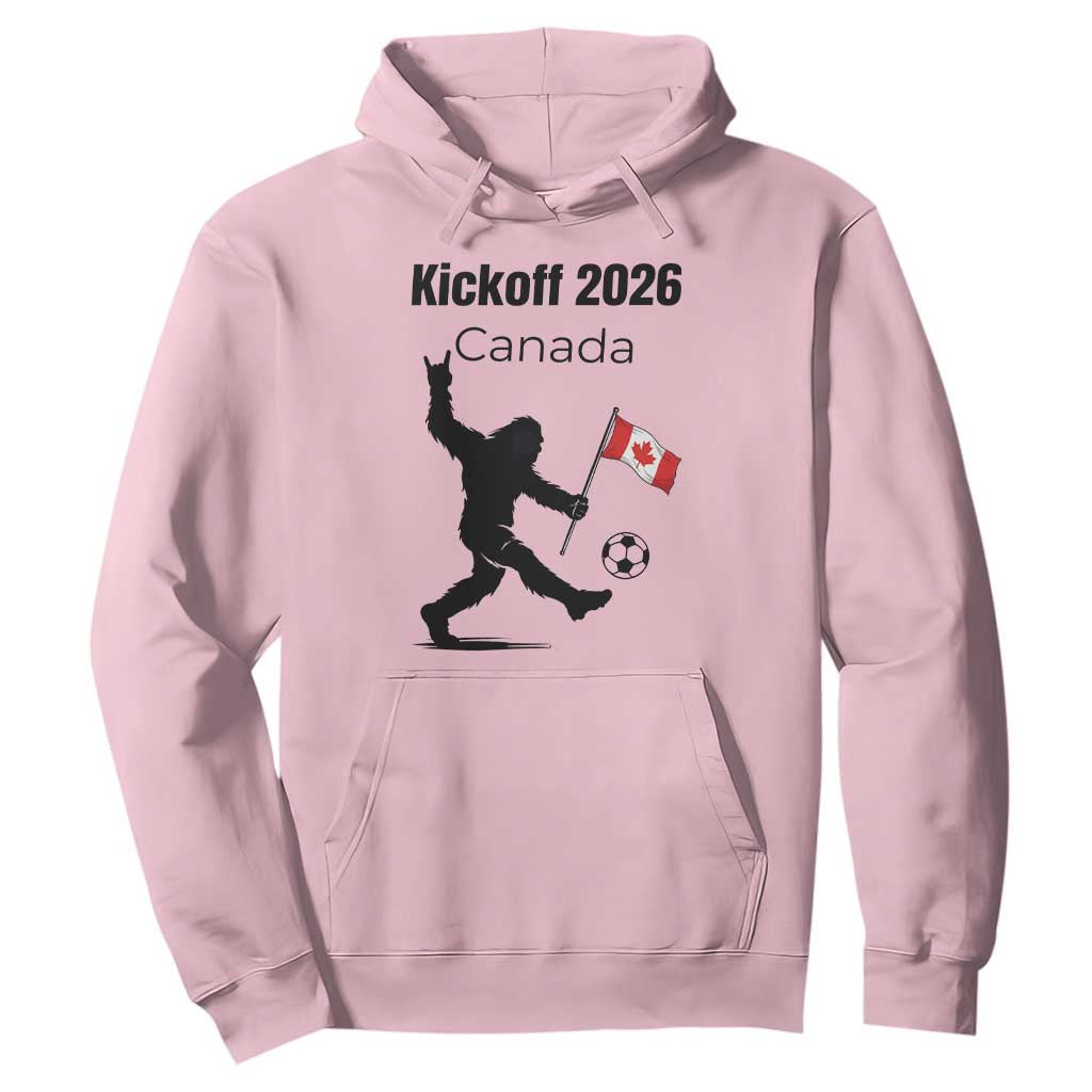 Funny Bigfoot Canada Soccer Hoodie Kickoff 2026 TS12 Light Pink Print Your Wear