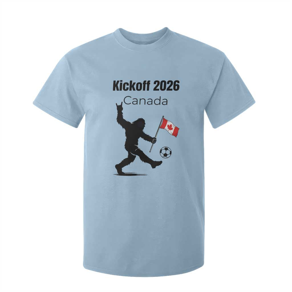 Funny Bigfoot Canada Soccer T Shirt For Kid Kickoff 2026 TS12 Light Blue Print Your Wear