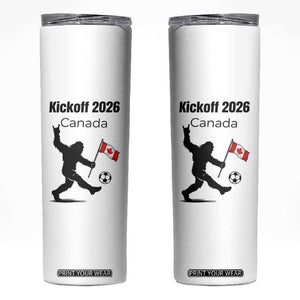 Funny Bigfoot Canada Soccer Skinny Tumbler Kickoff 2026 TS12 White Print Your Wear