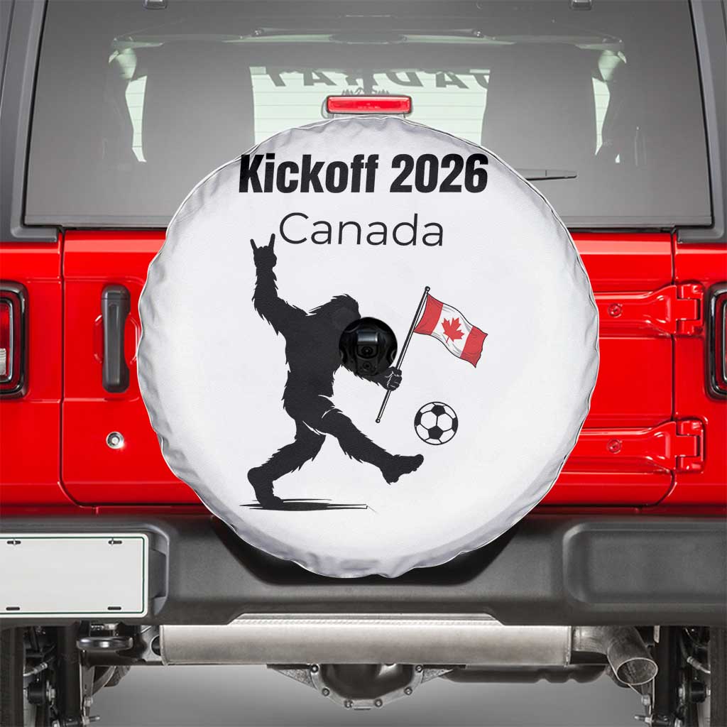 Funny Bigfoot Canada Soccer Spare Tire Cover Kickoff 2026 TS12 White Print Your Wear