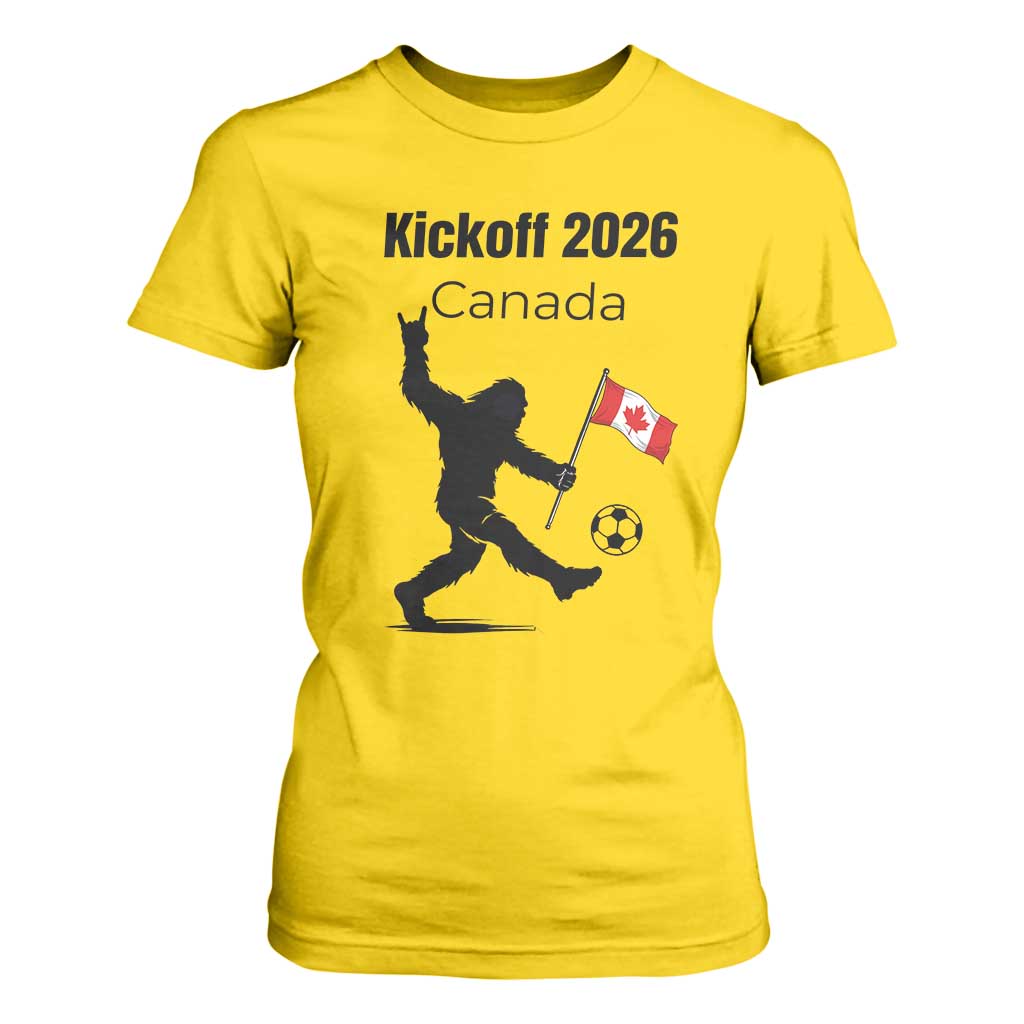 Funny Bigfoot Canada Soccer T Shirt For Women Kickoff 2026 TS12 Daisy Print Your Wear