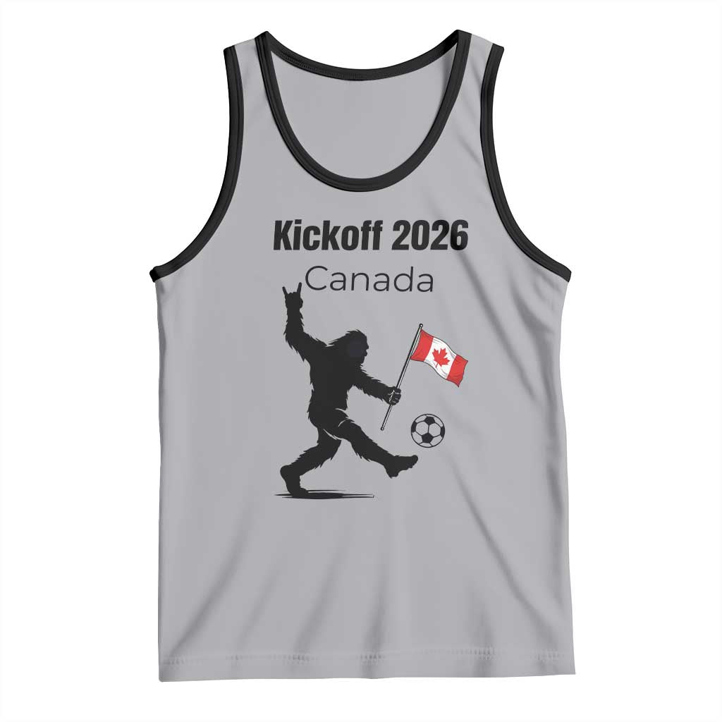Funny Bigfoot Canada Soccer Tank Top Kickoff 2026 TS12 Athletic Heather Black Print Your Wear