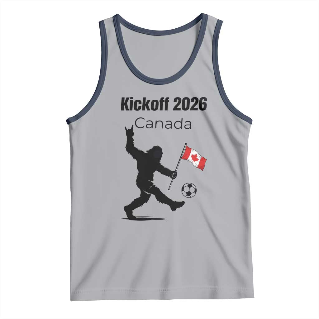 Funny Bigfoot Canada Soccer Tank Top Kickoff 2026 TS12 Athletic Heather Navy Print Your Wear