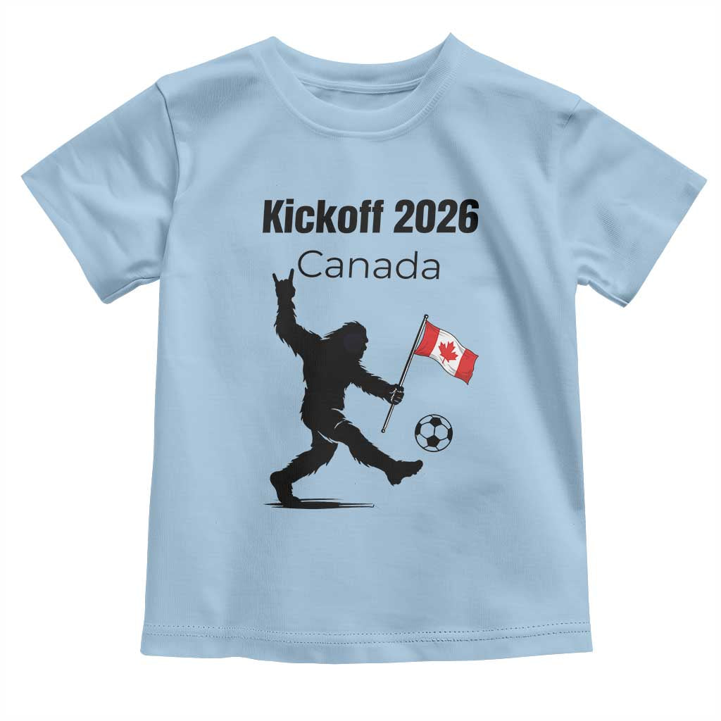 Funny Bigfoot Canada Soccer Toddler T Shirt Kickoff 2026 TS12 Light Blue Print Your Wear