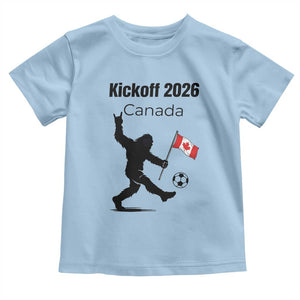 Funny Bigfoot Canada Soccer Toddler T Shirt Kickoff 2026 TS12 Light Blue Print Your Wear