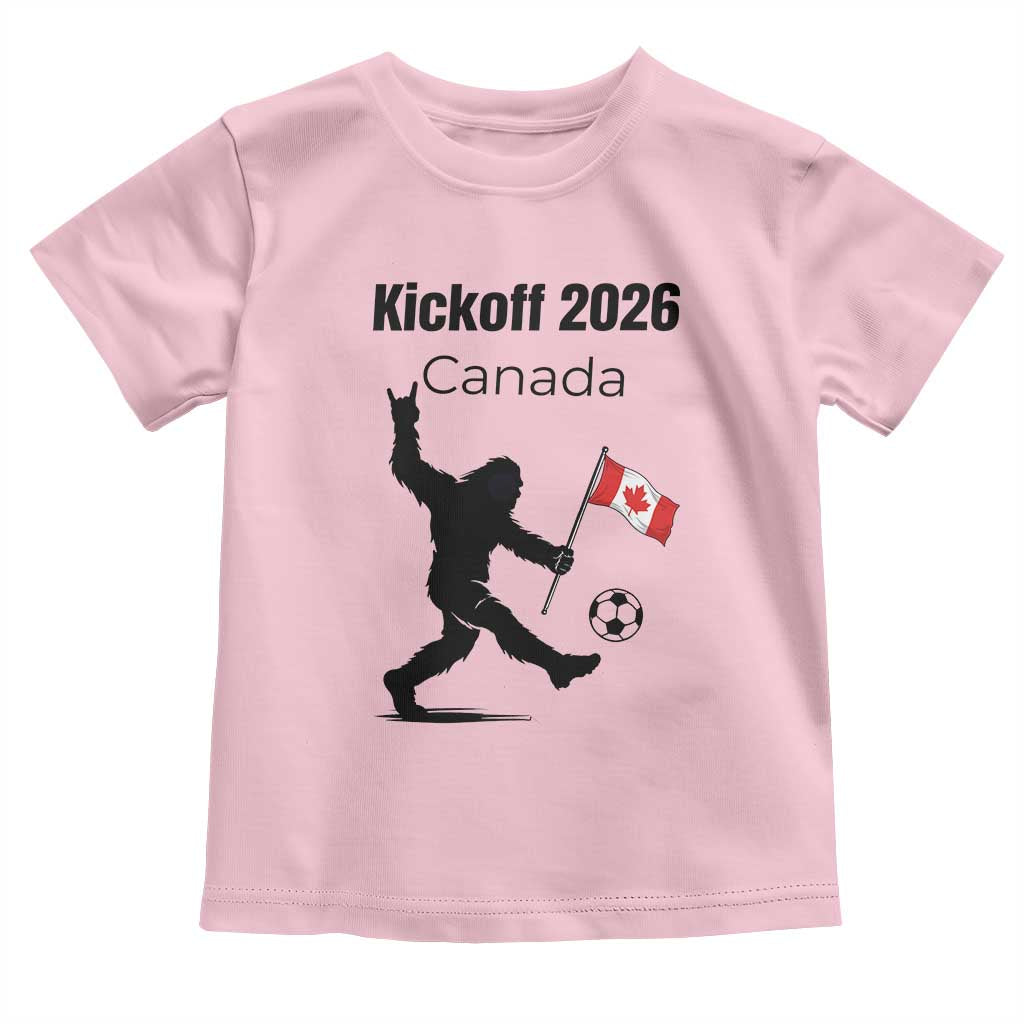 Funny Bigfoot Canada Soccer Toddler T Shirt Kickoff 2026 TS12 Light Pink Print Your Wear