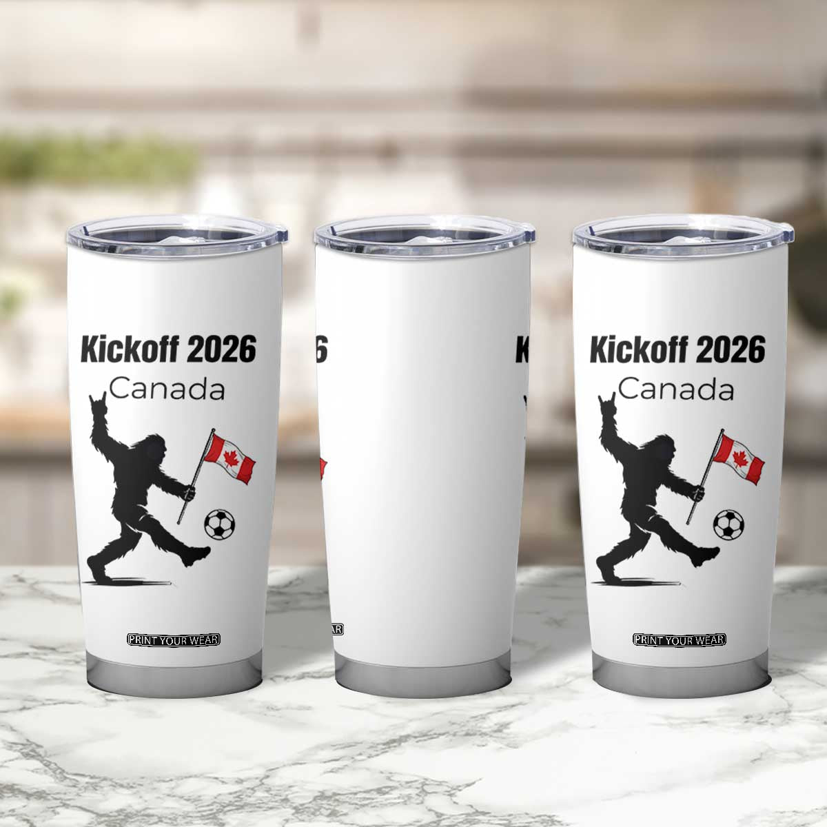 Funny Bigfoot Canada Soccer Tumbler Cup Kickoff 2026 TS12 Print Your Wear