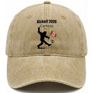 Funny Bigfoot Canada Soccer Washed Cotton Baseball Cap Kickoff 2026 TS12 Print Your Wear