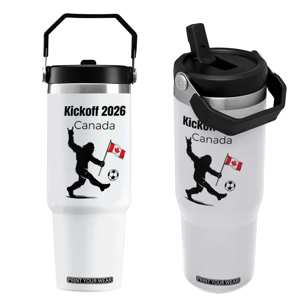 Funny Bigfoot Canada Soccer Flip Straw Tumbler Kickoff 2026 TS12 One Size: 30 oz White Print Your Wear