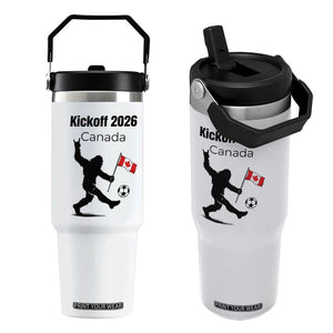 Funny Bigfoot Canada Soccer Flip Straw Tumbler Kickoff 2026 TS12 One Size: 30 oz White Print Your Wear