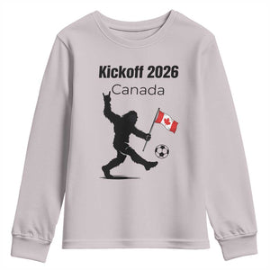 Funny Bigfoot Canada Soccer Youth Sweatshirt Kickoff 2026 TS12 Ice Gray Print Your Wear