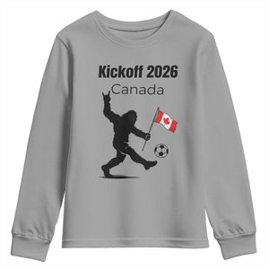 Funny Bigfoot Canada Soccer Youth Sweatshirt Kickoff 2026 TS12 Sport Gray Print Your Wear