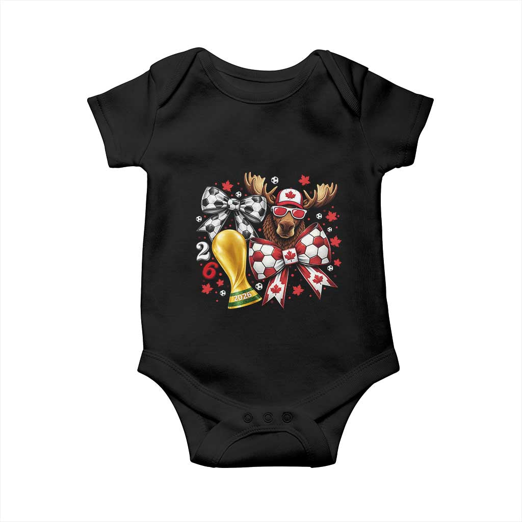 Proud Canada Soccer 2026 Baby Onesie Canadian Football Fan TS12 Black Print Your Wear