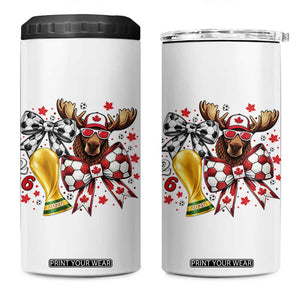 Proud Canada Soccer 2026 4 in 1 Can Cooler Tumbler Canadian Football Fan TS12 One Size: 16 oz White Print Your Wear