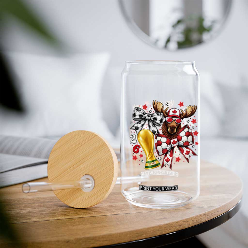 Proud Canada Soccer 2026 Glass Can Canadian Football Fan TS12 Print Your Wear