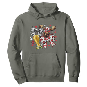Proud Canada Soccer 2026 Hoodie Canadian Football Fan TS12 Military Green Print Your Wear