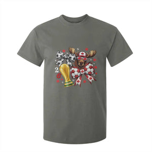 Proud Canada Soccer 2026 T Shirt For Kid Canadian Football Fan TS12 Military Green Print Your Wear
