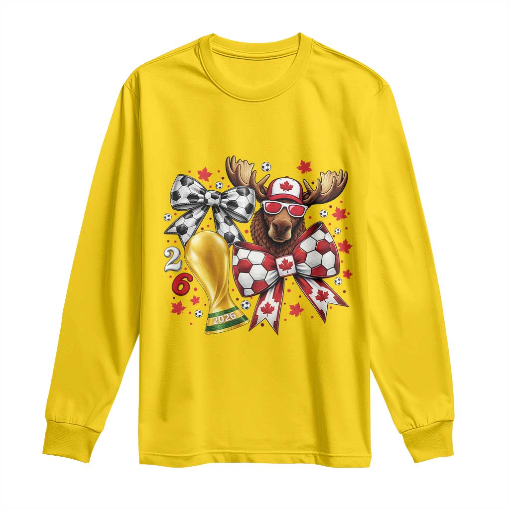 Proud Canada Soccer 2026 Long Sleeve Shirt Canadian Football Fan TS12 Daisy Print Your Wear