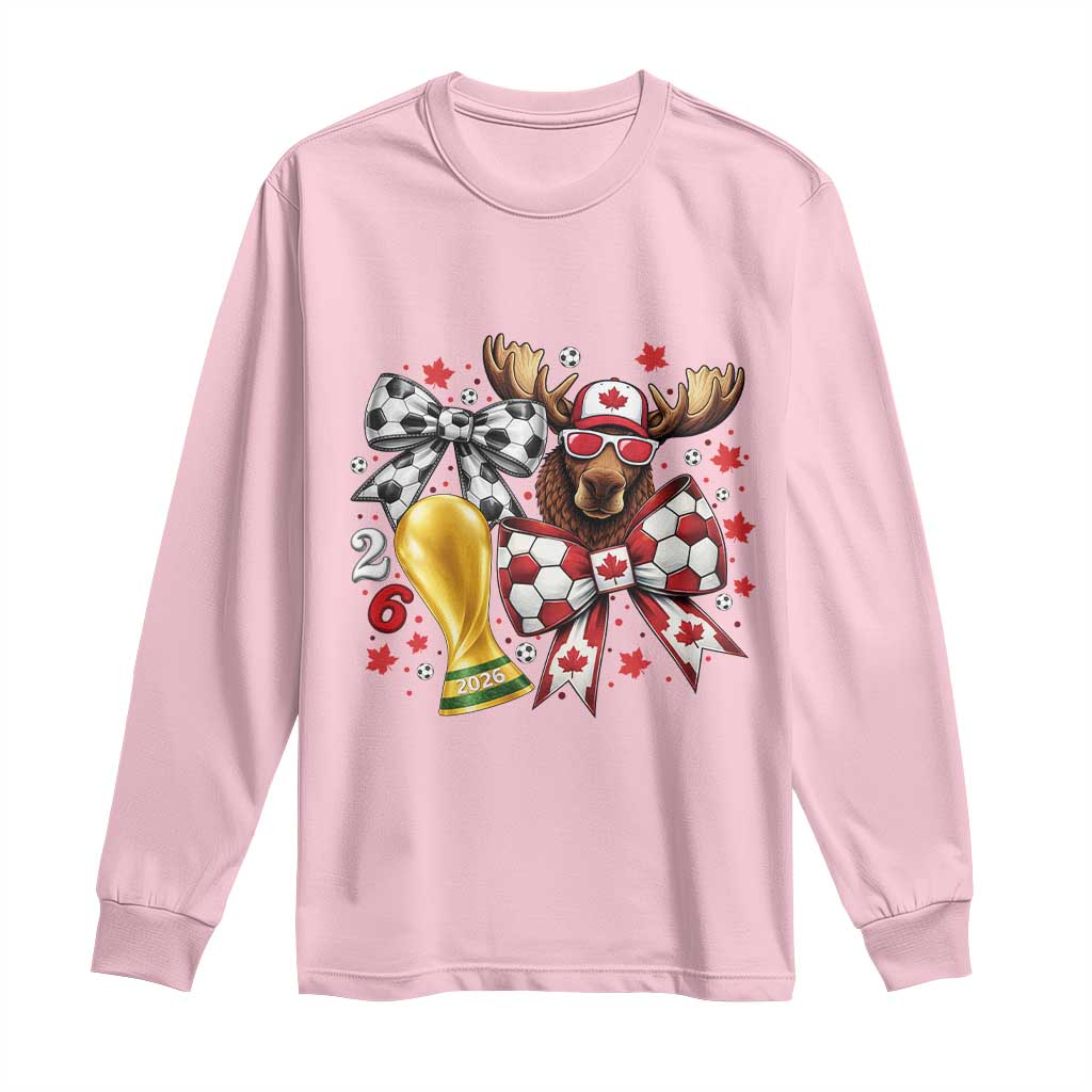 Proud Canada Soccer 2026 Long Sleeve Shirt Canadian Football Fan TS12 Light Pink Print Your Wear