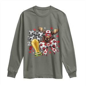 Proud Canada Soccer 2026 Long Sleeve Shirt Canadian Football Fan TS12 Military Green Print Your Wear