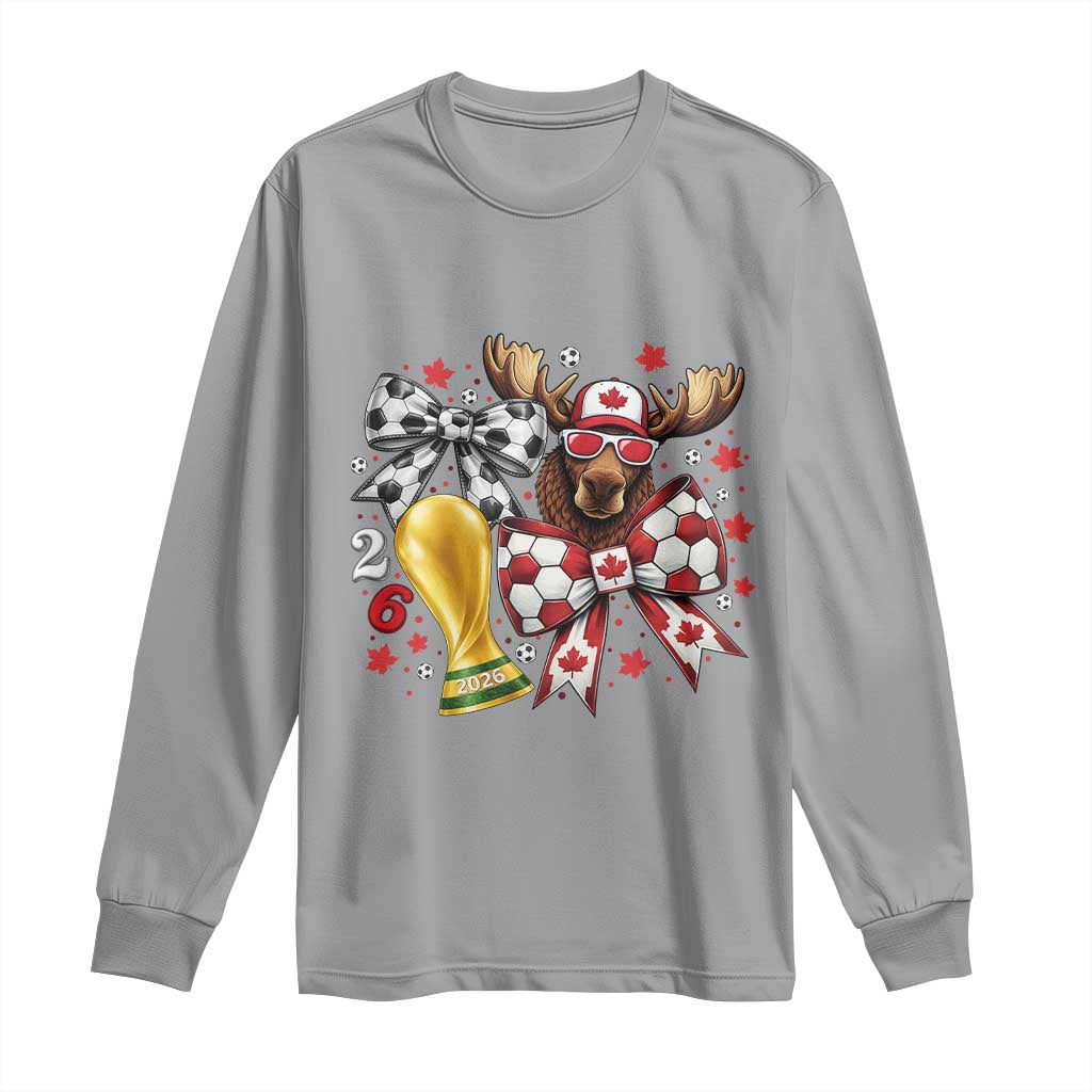 Proud Canada Soccer 2026 Long Sleeve Shirt Canadian Football Fan TS12 Sport Gray Print Your Wear