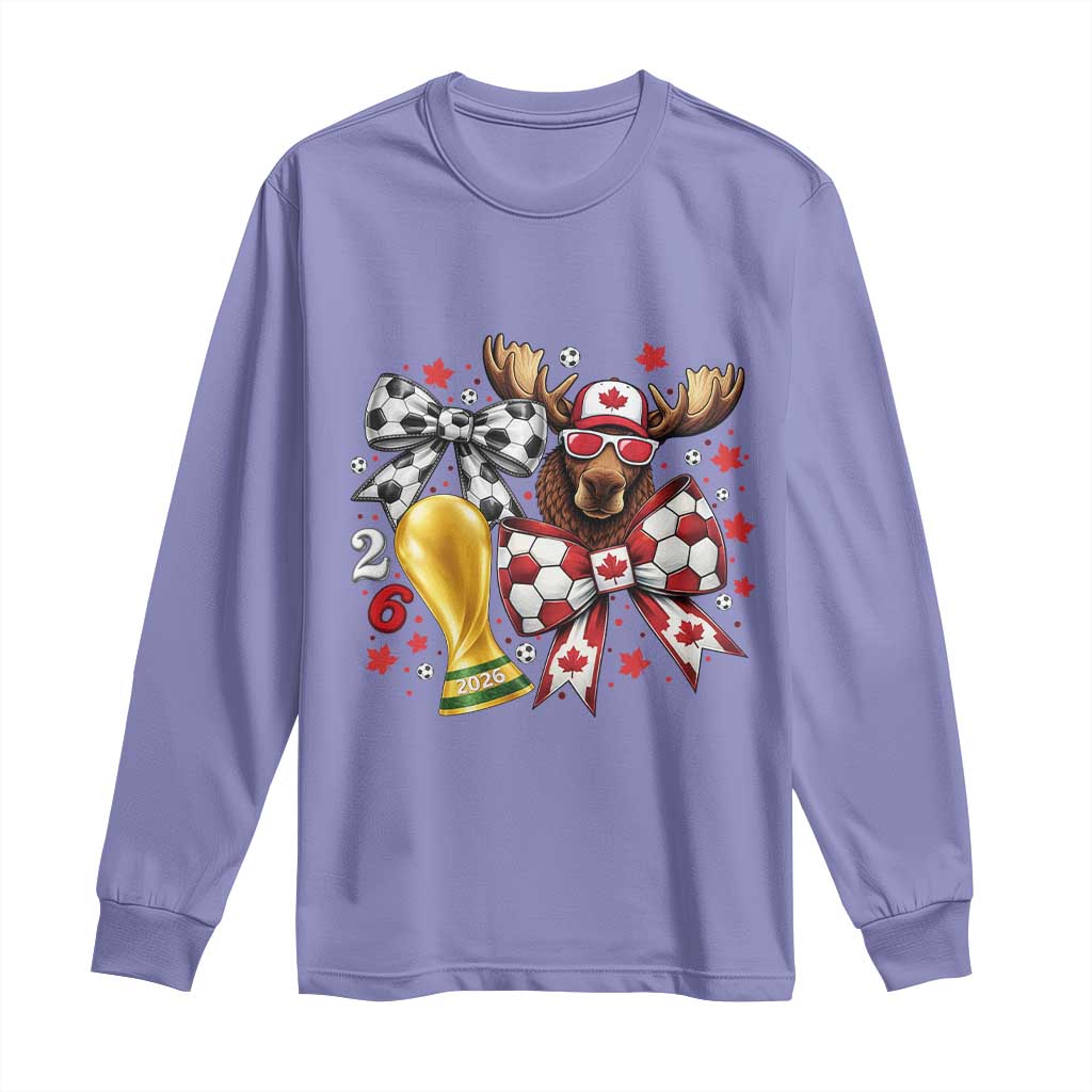 Proud Canada Soccer 2026 Long Sleeve Shirt Canadian Football Fan TS12 Violet Print Your Wear