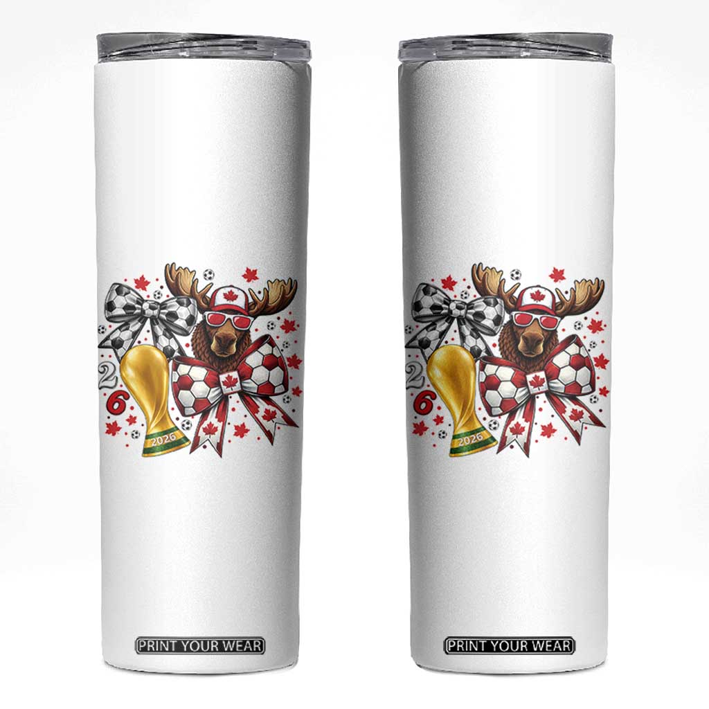 Proud Canada Soccer 2026 Skinny Tumbler Canadian Football Fan TS12 White Print Your Wear