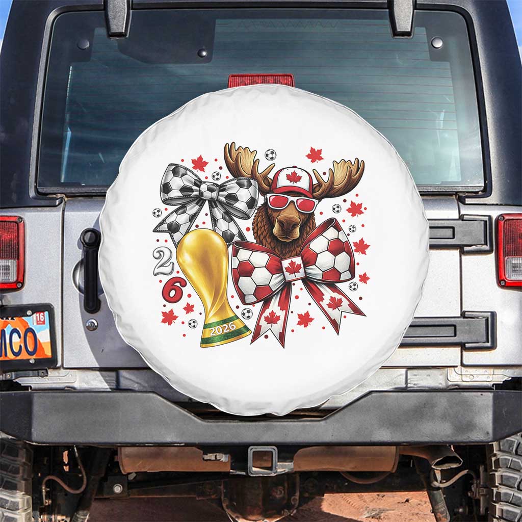 Proud Canada Soccer 2026 Spare Tire Cover Canadian Football Fan TS12 No hole White Print Your Wear