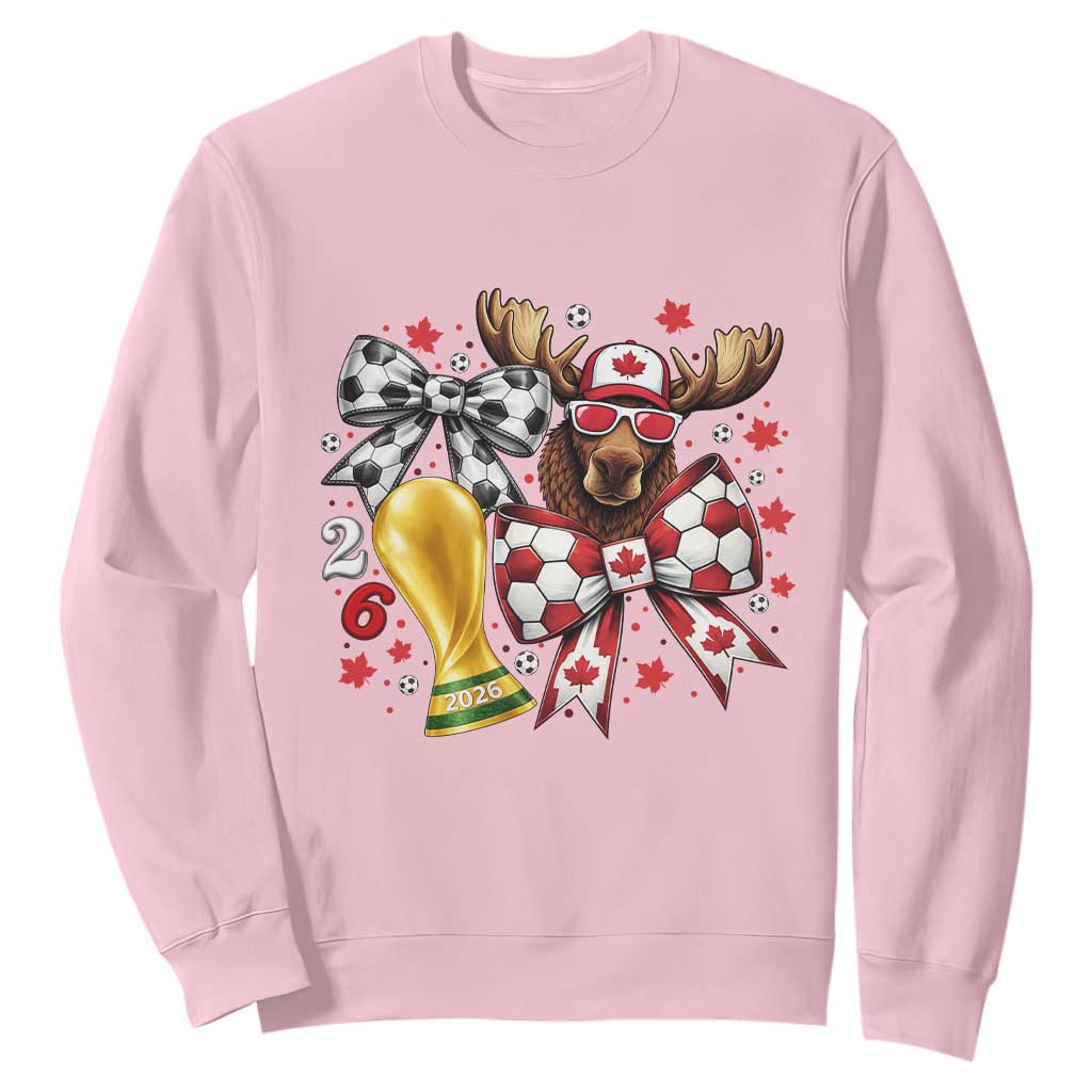 Proud Canada Soccer 2026 Sweatshirt Canadian Football Fan TS12 Light Pink Print Your Wear