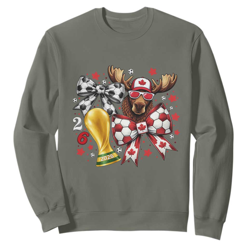 Proud Canada Soccer 2026 Sweatshirt Canadian Football Fan TS12 Military Green Print Your Wear