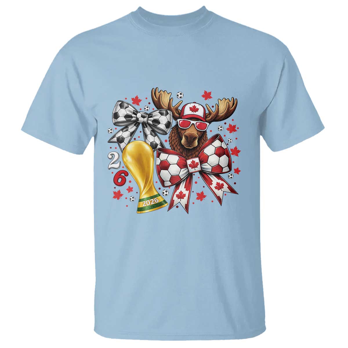 Proud Canada Soccer 2026 T Shirt Canadian Football Fan TS12 Light Blue Print Your Wear