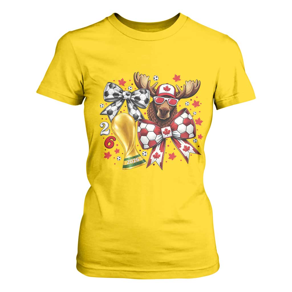 Proud Canada Soccer 2026 T Shirt For Women Canadian Football Fan TS12 Daisy Print Your Wear