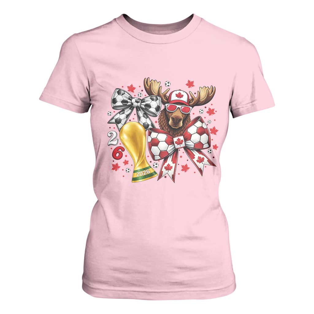 Proud Canada Soccer 2026 T Shirt For Women Canadian Football Fan TS12 Light Pink Print Your Wear