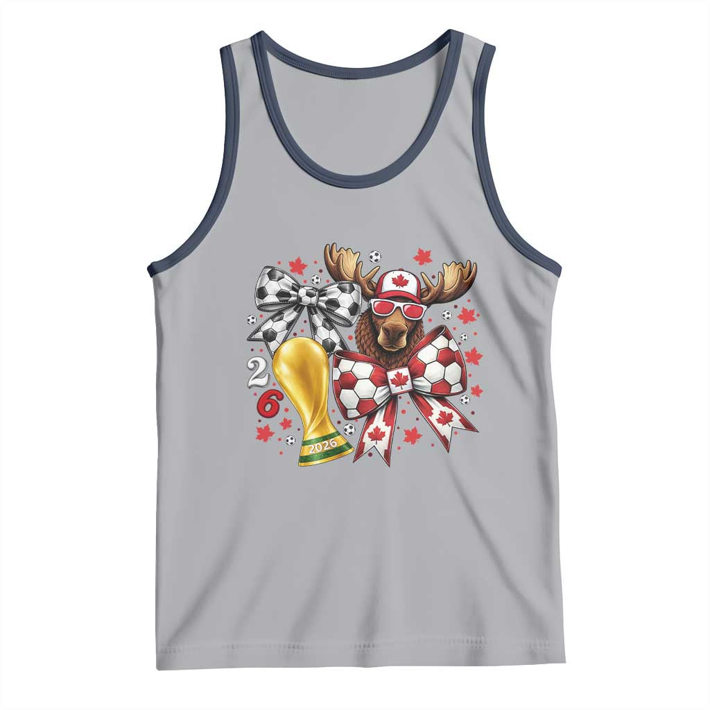 Proud Canada Soccer 2026 Tank Top Canadian Football Fan TS12 Athletic Heather Navy Print Your Wear
